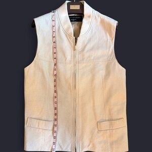 Men's white leather Vest
